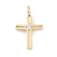 Brass Pave Clear Cubic Zirconia Pendants