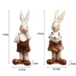 Easter Theme Resin Couple Rabbit Display Decoration