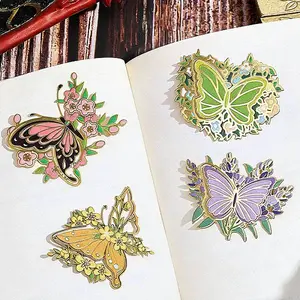 4Pcs Butterfly Brass Bookmarks