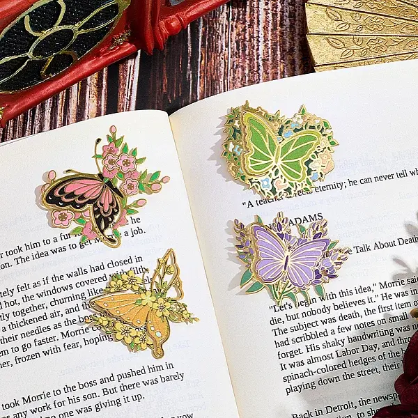 4Pcs Butterfly Brass Bookmarks