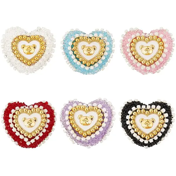 6Pcs 6 Colors Acrylic Plastic Beads