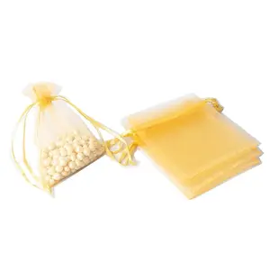 100Pcs Rectangle Organza DIY Craft Drawstring Bags
