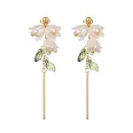 Plastic with Brass Dangle Stud Earrings for Women