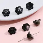 10Pcs Gradient Color Transparent Glass Bead Caps