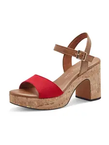 MARCO TOZZI Sandále  hnedá / červená