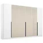 Rauch Möbel ŠATNÍ SKŘÍŇ S OTOČNÝMI DVEŘMI, bílá, šampaňská, 271/210/54 cm