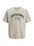 JACK & JONES Tričko 'JJEDenver'  svetlosivá / čierna