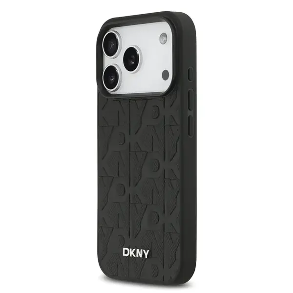 Zadní kryt DKNY PU Leather Grid Pattern Magsafe pro Apple iPhone 17 Pro, black