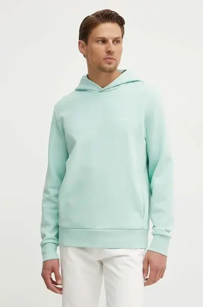 Mikina Calvin Klein pánská, oranžová barva, s kapucí, hladká, K10K109927