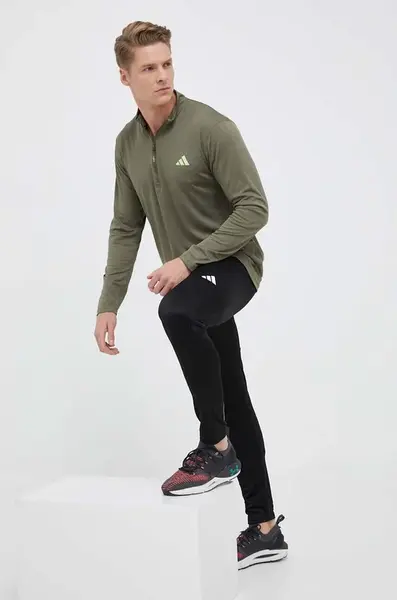 Tréninková mikina adidas Performance Train Essentials zelená barva, s potiskem