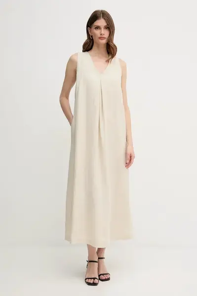 Lněné šaty United Colors of Benetton