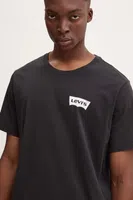 Bavlněné tričko Levi's černá barva, s potiskem