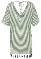 VENICE BEACH Plážové šaty  kaki / biela