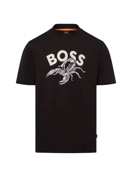 BOSS Tričko 'Bossfish'  čierna / biela
