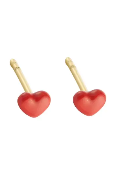 Pozlacené stříbrné náušnice Design Letters 90401010CORAL