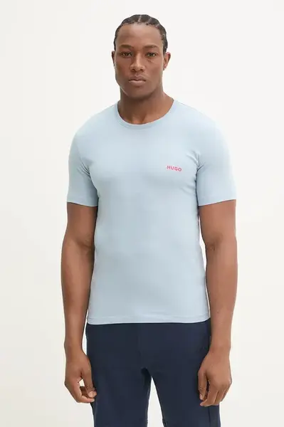 Bavlněné tričko HUGO T-SHIRT RN TRIPLET P 3-pack více barev, s potiskem, 50532811