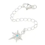 Brass Micro Pave Clear Cubic Zirconia Curb Chain Extender