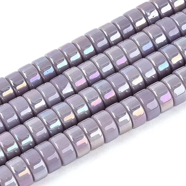 AB Color Plated Opaque Glass Beads Strands