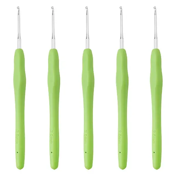 TPR Handle Aluminum Crochet Hook Needles