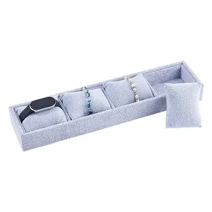 Rectangle 4 Grids Velvet Watch Display Case