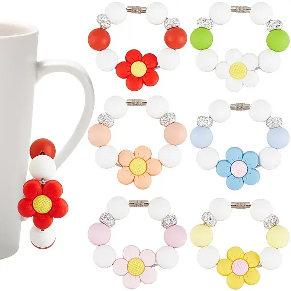 6Pcs Silicone Cup Charms