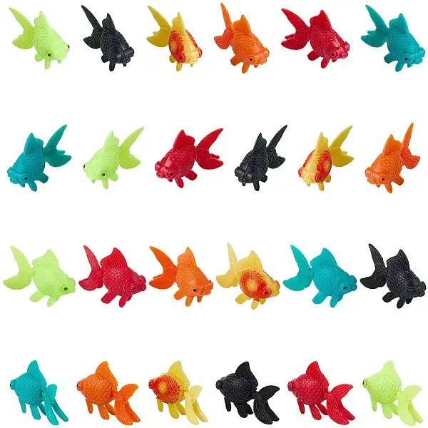 30Pcs 6 Colors Resin Gold Fish Display Decorations