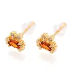 Crab Brass Micro Pave Cubic Zirconia Stud Earrings