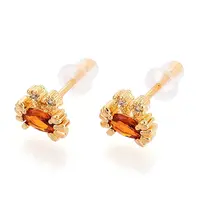 Crab Brass Micro Pave Cubic Zirconia Stud Earrings