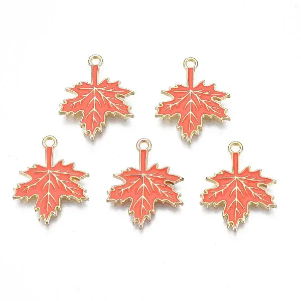 Autumn Theme Rack Plating Alloy Enamel Pendants