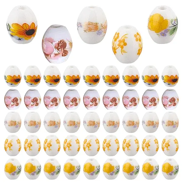 5Bags 5 Colors Handmade Porcelain Beads