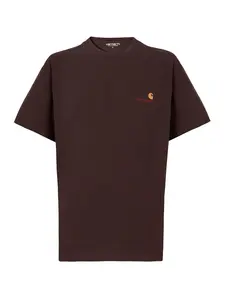 Carhartt WIP Tričko 'American Script'  tmavohnedá