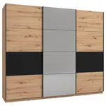 Xora SKŘÍŇ S POSOUVACÍMI DVEŘMI, černá, dub artisan, 262,5/224/65,5 cm