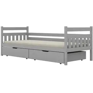 Posteľ Dawid veľké zásuvky 80x180 sivá