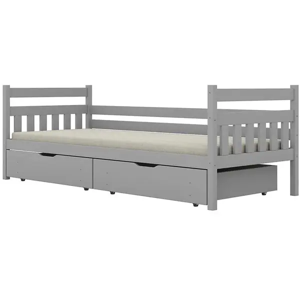 Posteľ Dawid veľké zásuvky 80x180 sivá