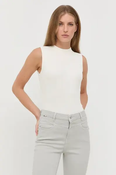 Vesta BOSS Feskies béžová barva, s pologolfem, 50473237