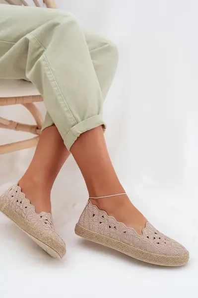 Dámské béžové espadrilky na platformě Naloenma