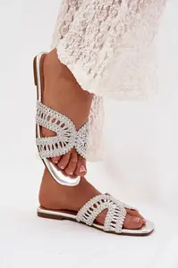 Dámské stříbrné pantofle Fariella