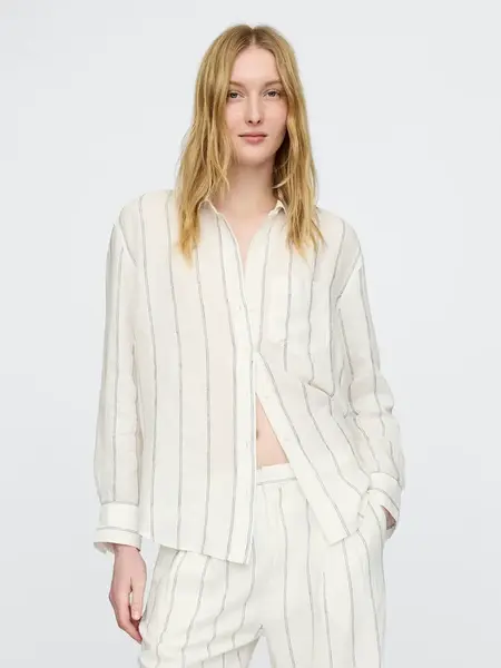 GAP Lněná oversize košile Big Shirt - Dámské