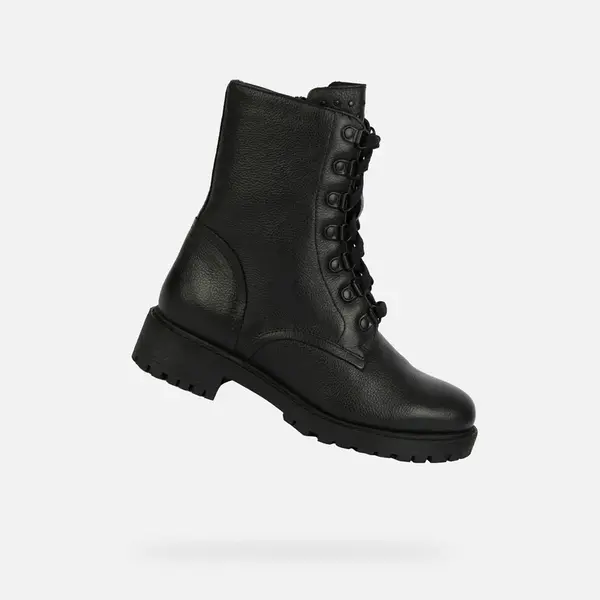 Černé dámské kotníkové boty Geox Hoara