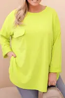 Plus size blúzka s vreckom, mätová