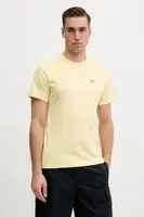 Bavlněné tričko Barbour žlutá barva