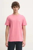 Bavlněné tričko Tommy Jeans růžová barva, s aplikací, DM0DM21140