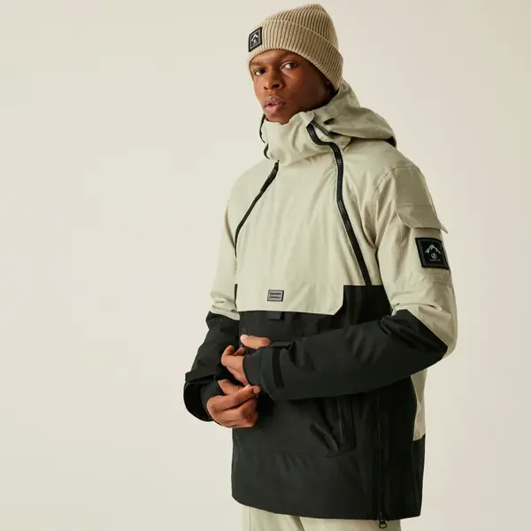 Pánská zimní lyžařská bunda dare2b tbar ii krémová/černá m