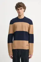 Vlněný svetr A.P.C. pull edwardo pánský, tmavomodrá barva, WVBDL.H23364