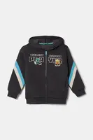 Dětská mikina United Colors of Benetton šedá barva, s kapucí, vzorovaná, 3J73G503H