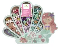 Drevené pastelové koráliky - Morská panna, 400 ks