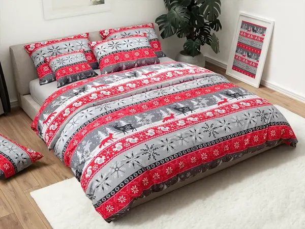 Flanelové obliečky SNOWY FOREST sivá Rozmer obliečky: 70 x 90 cm | 140 x 200 cm