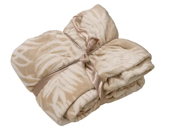 Svetlohnedá mikroplyšová deka FIEN, 150x200 cm