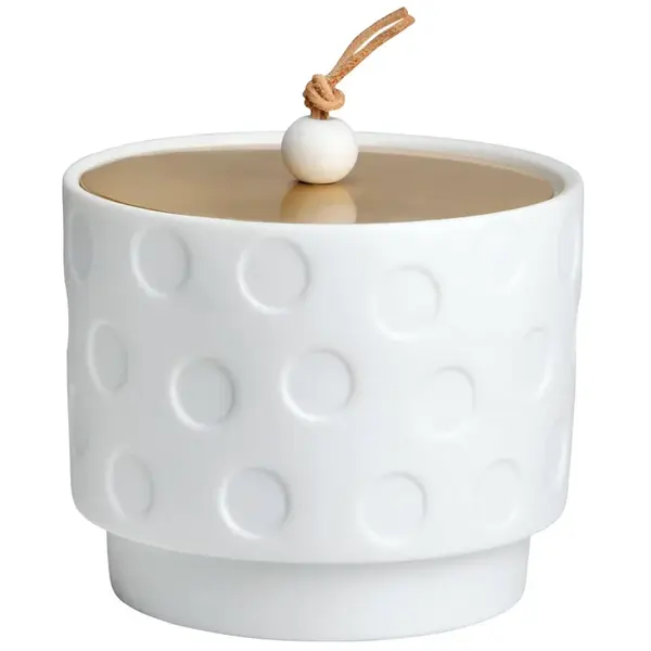 Biela porcelánová krabička BIG DOTS