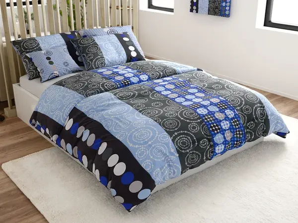 Bavlnené obliečky CIRCLES BLUE, modrá Rozmer obliečky: 70 x 90 cm | 140 x 200 cm